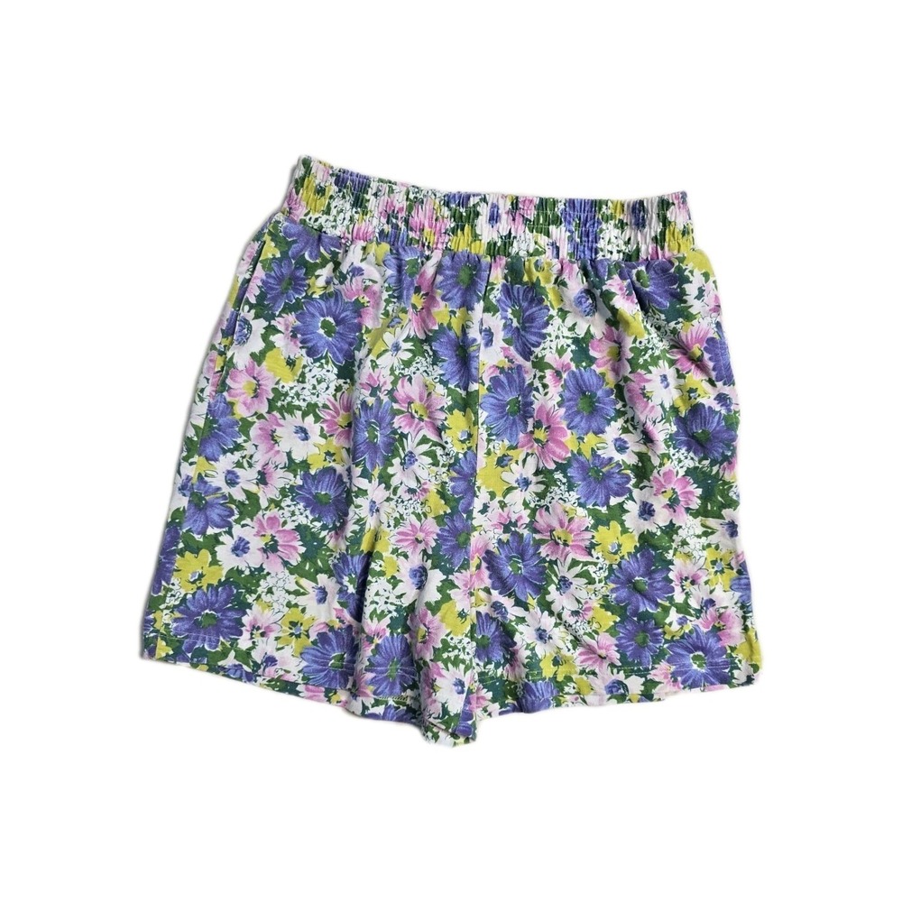Vintage 90s Women's Floral Shorts M Shenanigans Stretch Waist Y2K - Picture 1 of 2